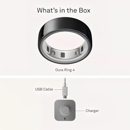 Anel Inteligente Smart Oura Ring 4 Bluetooth Tamanho 7 - Preto