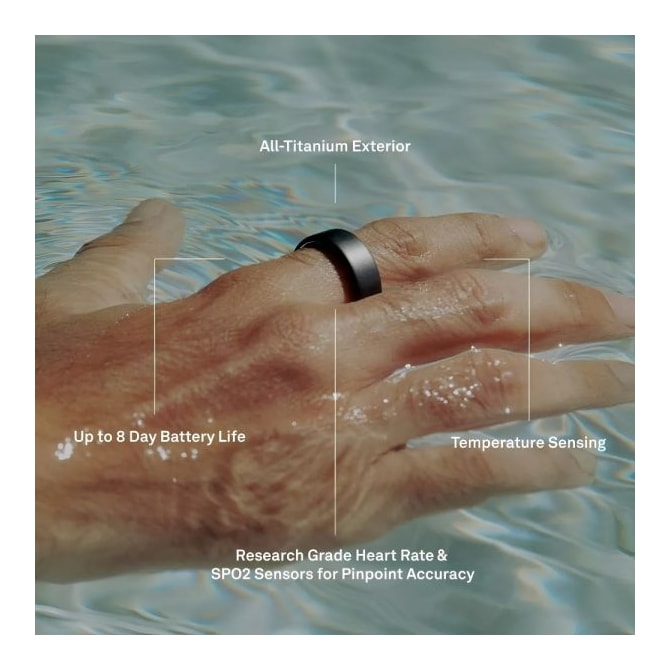 Anel Inteligente Smart Oura Ring 4 Bluetooth Tamanho 9 - Prata-6748cf92-c181-4461-979f-4c6f79b449d6