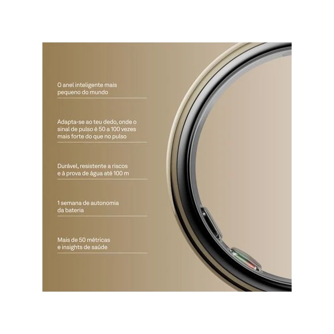 Anel Inteligente Smart Oura Ring 5 Bluetooth Tamanho 6 - Dourado-6a294419-51fd-4375-811c-599076ea1bec