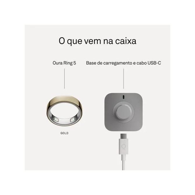 Anel Inteligente Smart Oura Ring 5 Bluetooth Tamanho 6 - Dourado-dc8a72a3-8142-462d-9dec-3d38c367b140