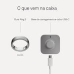 Anel Inteligente Smart Oura Ring 5 Bluetooth Tamanho 7 - Prata-60bf5480-399f-4a14-864b-dc105a907399