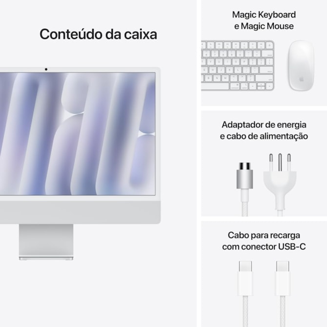 Apple iMac 2024 Apple M4 SSD 256GB / Memória 16GB / 24