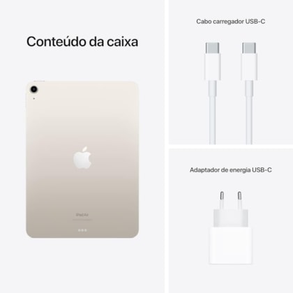 Apple iPad Air 5th geração 2022 Wi-Fi 256GB M1 ( 10.9 polegadas ) - Estelar