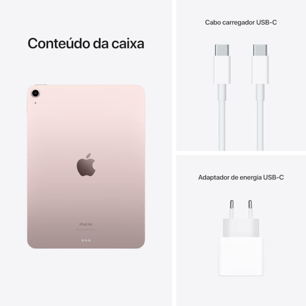 Apple iPad Air 5th geração 2022 Wi-Fi 256GB M1 ( 10.9 polegadas ) - Rosa-448186dd-0f69-42d0-a459-1441ad127a4f