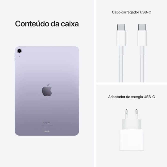 Apple iPad Air 5th geração 2022 Wi-Fi 256GB M1 ( 10.9 polegadas ) - Roxo-55714729-c894-4eda-90b8-6d3dd737dc5e