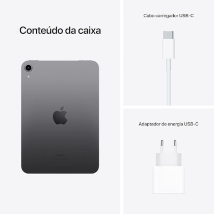 Apple iPad Mini 6th geração Wi-Fi 64GB ( 8.3 polegadas ) - Cinza Espacial