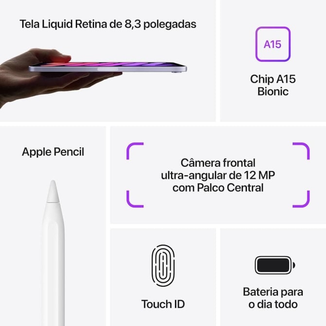 Apple iPad Mini 6th geração Wi-Fi 64GB ( 8.3 polegadas ) - Cinza Espacial-2615f9d8-eb38-44e9-82e2-2b8779bc4efb