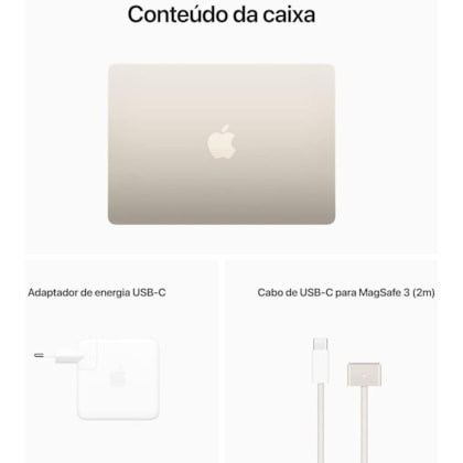 Apple MacBook Air M2 2022 256GB SSD com 8GB RAM ( 13.6 polegadas ) - Starlight