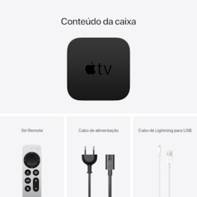 Apple TV 3RD Generation A2843 MN893LZ 2022 4K Ultra HD de 128GB com Wi-Fi/Bluetooth - Preto