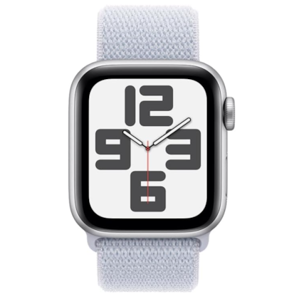 Apple Watch SE 2nd geração GPS 40mm Aluminio Silver - Pulseira Sport Loop Cloud
