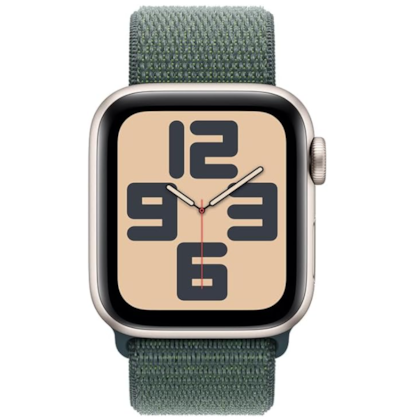 Apple Watch SE 2nd geração GPS 40mm Aluminio Starlight- Pulseira Loop Verde Lago
