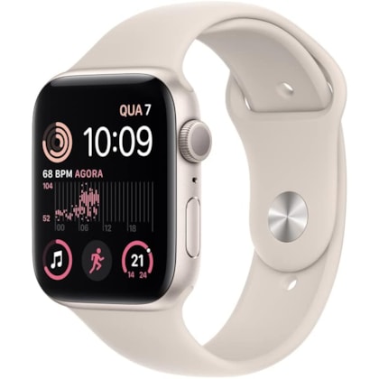 Apple Watch SE 2nd geração GPS 40mm Estelar - Pulseira de Borracha