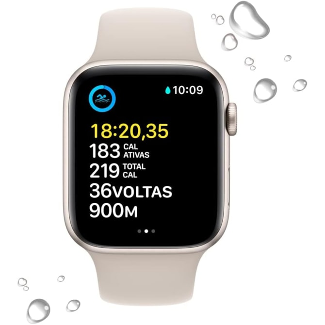 Apple Watch SE 2nd geração GPS 40mm Estelar - Pulseira de Borracha-760989db-4a67-4711-ae1d-b5c34726c15c