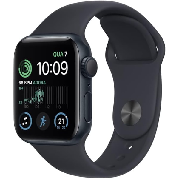 Apple Watch SE 2nd geração GPS 40mm Meia-noite - Pulseira de Borracha-c64cecd5-965a-4322-9c9b-059a5f50091c