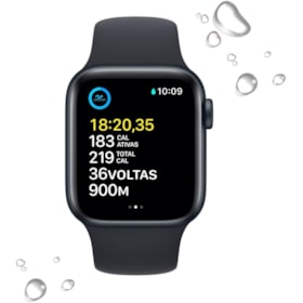 Apple Watch SE 2nd geração GPS 40mm Meia-noite - Pulseira de Borracha