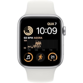 Apple Watch SE 2nd geração GPS 40mm Silver - Pulseira de Borracha