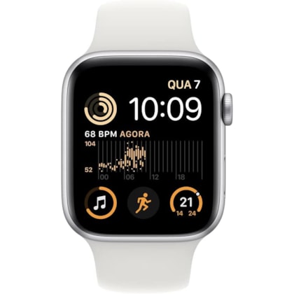 Apple Watch SE 2nd geração GPS 40mm Silver - Pulseira de Borracha