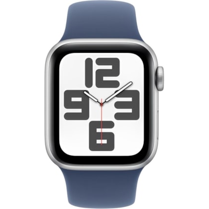 Apple Watch SE 2nd geração GPS 40mm Silver - Pulseira de Borracha