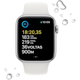 Apple Watch SE 2nd geração GPS 40mm Silver - Pulseira de Borracha