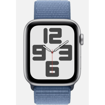 Apple Watch SE 2nd geração GPS 44mm Aluminio Silver - Pulseira Sport Loop Blue