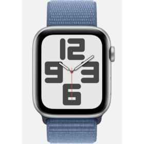 Apple Watch SE 2nd geração GPS 44mm Aluminio Silver - Pulseira Sport Loop Blue