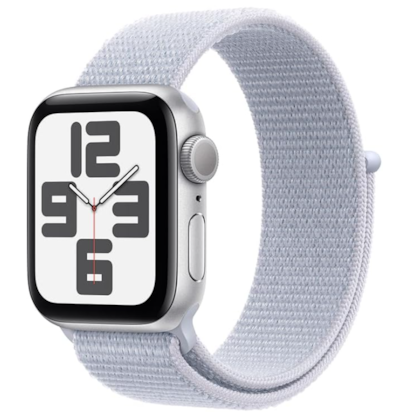 Apple Watch SE 2nd geração GPS 44mm Aluminio Silver - Pulseira Sport Loop Cloud
