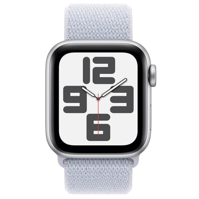 Apple Watch SE 2nd geração GPS 44mm Aluminio Silver - Pulseira Sport Loop Cloud-2831dfe8-0c5d-4fa6-8c19-f4a87629fe3a