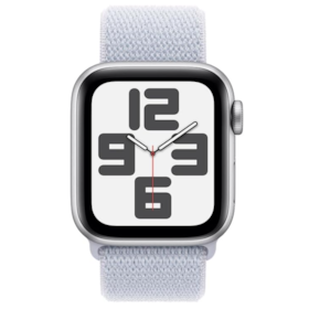 Apple Watch SE 2nd geração GPS 44mm Aluminio Silver - Pulseira Sport Loop Cloud