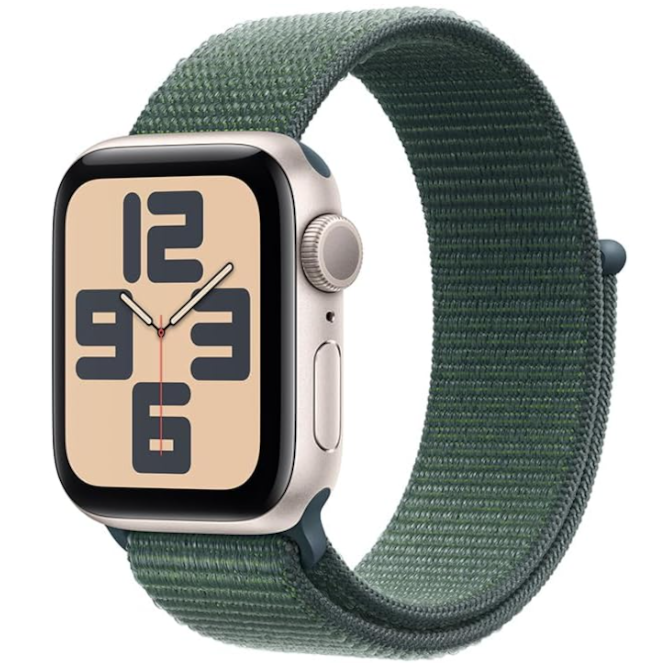 Apple Watch SE 2nd geração GPS 44mm Aluminio Starlight - Pulseira Sport Loop Lake Green-4ddcf1aa-a4c1-4408-9439-61543ccb9aa2