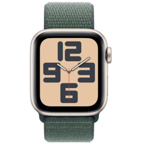 Apple Watch SE 2nd geração GPS 44mm Aluminio Starlight - Pulseira Sport Loop Lake Green