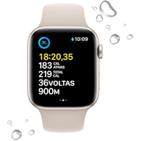 Apple Watch SE 2nd geração GPS 44mm Estelar - Pulseira de Borracha