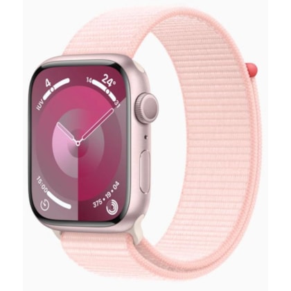 Apple Watch Serie 9 GPS 41mm Rosa de Alumínio - pulseira Loop