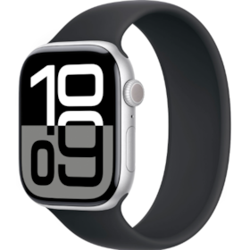 Apple Watch Series 10 42 mm - Prata Alumínio ( Pulseira esportiva Preta )