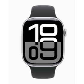 Apple Watch Series 10 42 mm - Prata Alumínio ( Pulseira esportiva Preta )