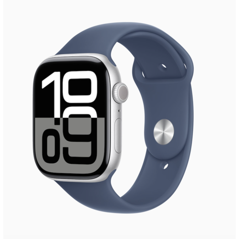 Apple Watch Series 10（42  46) ステンレススチール製 Apple Watch Series 10 46 mm - Prateado ( Pulseira esportiva Azul )