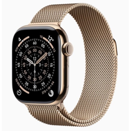 Apple Watch Series 11 42mm GPS + Celular - Dourado Titânio - Pulseira estilo Milânes