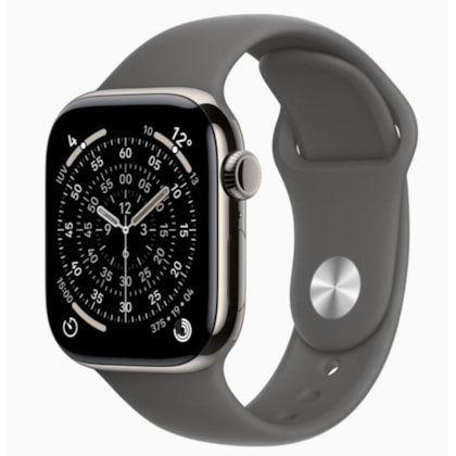 Apple Watch Series 11 42mm GPS + Celular - Natural Titânio - Pulseira Esportiva