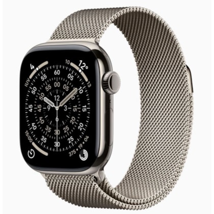 Apple Watch Series 11 42mm GPS + Celular - Natural Titânio - Pulseira estilo Milânes