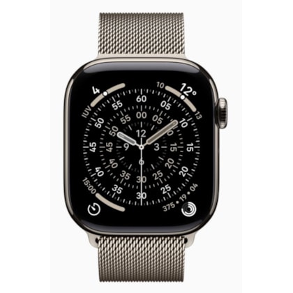 Apple Watch Series 11 46mm GPS + Celular - Natural Titânio - Pulseira estilo Milânes