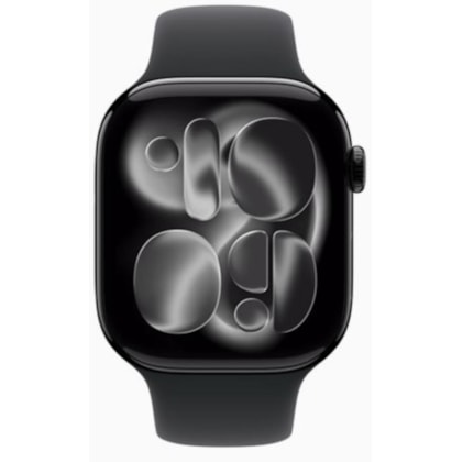 Apple Watch Series 11 46mm GPS - Preto Brilhante Alumínio - Pulseira Esportiva