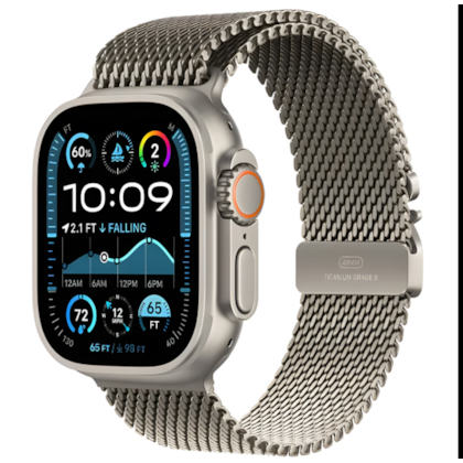 Apple Watch Ultra 2 GPS + Celular Natural 49mm - Pulseira Milanese Loop - Natural Titanium