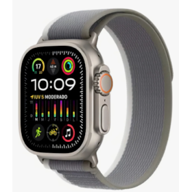 Apple Watch Ultra 2 GPS + Celular Natural 49mm - Pulseira trail Loop - Cinza com Verde