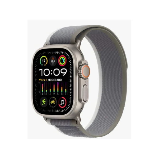 Apple Watch Ultra 2 GPS + Celular Natural 49mm - Pulseira trail Loop - Cinza com Verde-3c4b5777-8d38-49a4-a670-7e397dce8ed5