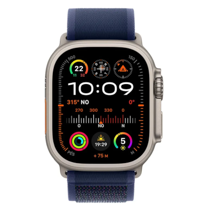 Apple Watch Ultra 2 GPS + Celular Natural Titânio 49mm - Pulseira Loop Trail - Azul