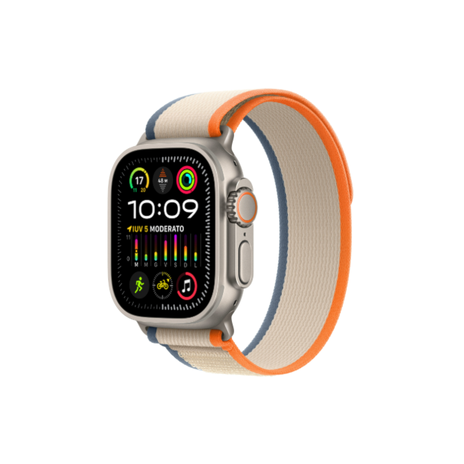 Apple Watch Ultra 2 GPS + Celular Natural Titânio 49mm - Pulseira Loop Trail - Laranja e Bege-502beea9-79b5-404a-a499-e24b5a52bc82