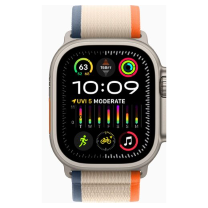 Apple Watch Ultra 2 GPS + Celular Natural Titânio 49mm - Pulseira Loop Trail - Laranja e Bege