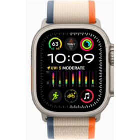 Apple Watch Ultra 2 GPS + Celular Natural Titânio 49mm - Pulseira Loop Trail - Laranja e Bege