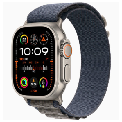 Apple Watch Ultra 2 GPS + Celular Natural Titanium 49mm - Pulseira Alpine Loop - Azul Claro
