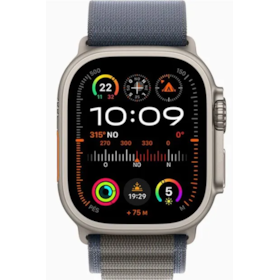 Apple Watch Ultra 2 GPS + Celular Natural Titanium 49mm - Pulseira Alpine Loop - Azul Claro