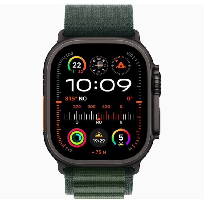 Apple Watch Ultra 2 GPS + Celular Preto 49mm - Pulseira Loop Alpina Verde-escuro-ca62fc48-8436-4c2b-aa6a-7933e62ec520